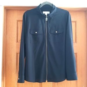 Michael Kors Toll-tab Sleeve Zip-Front Blouse